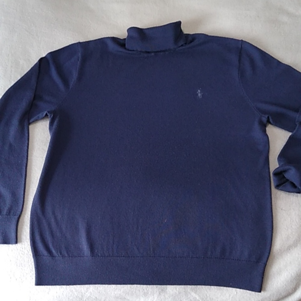 Ralph Lauren Polo, Merino washable wool, turtleneck, XL -T Navy